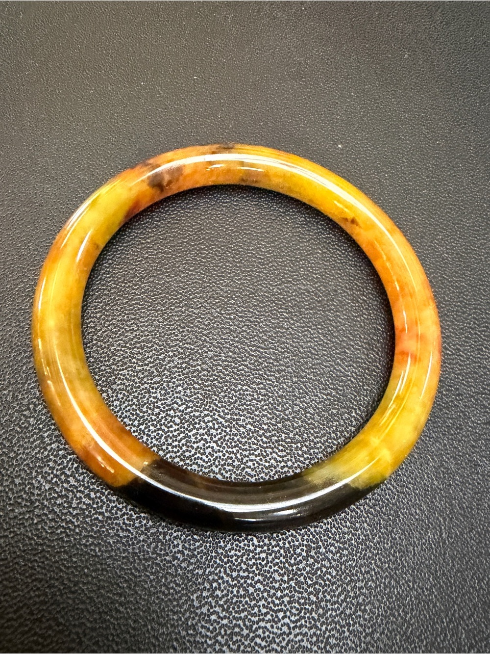 Dark orange black unique jade bracelet